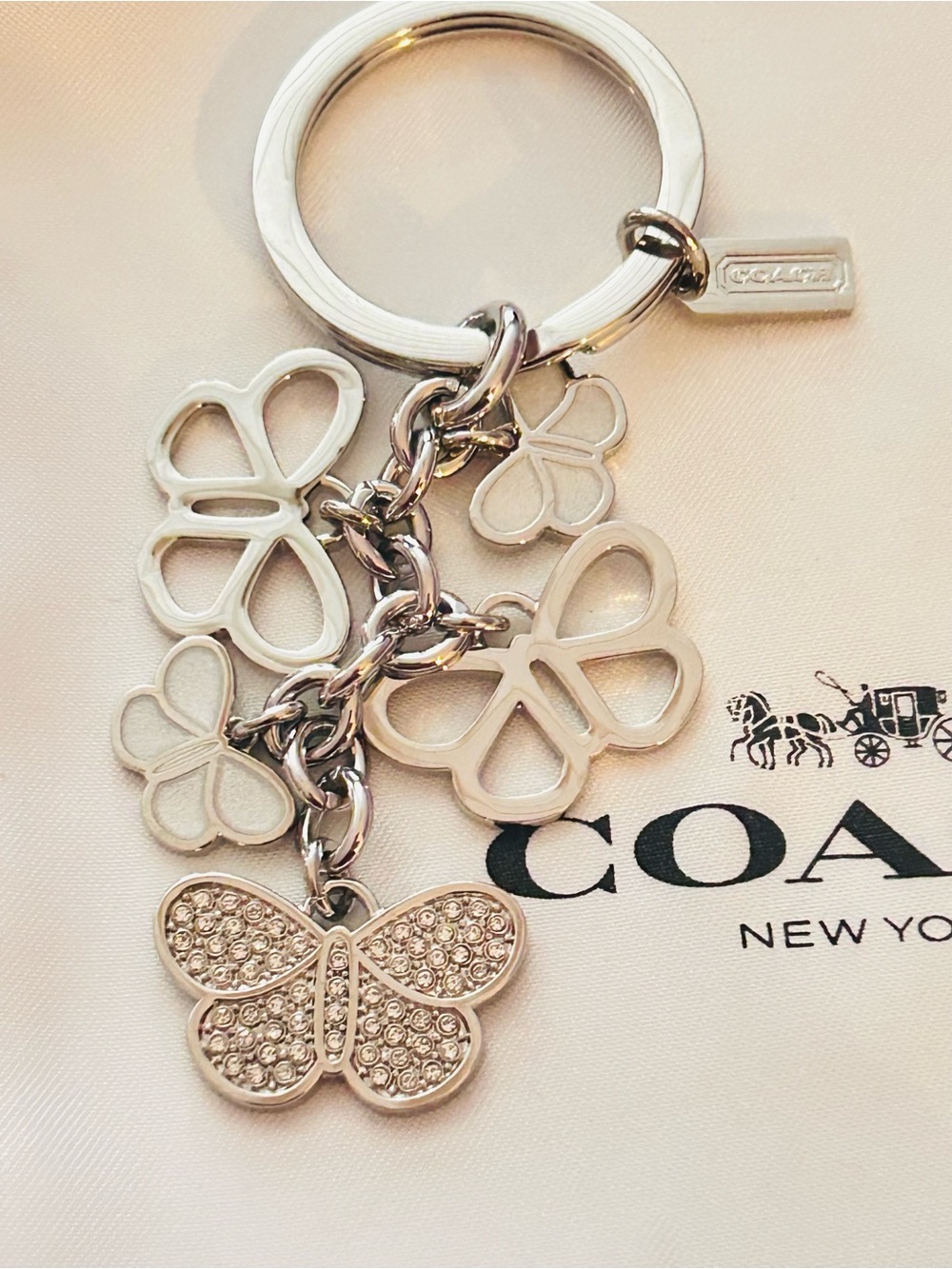 Vintage RARE Coach Y2K Butterfly Keychain/ Bag charm - Picture 4 of 16